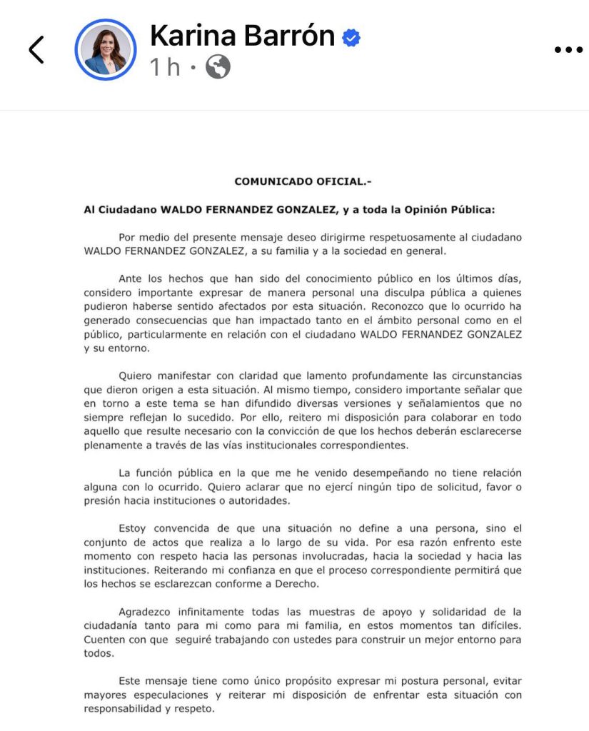 Disculpa-pública-karina-"n"-extorsión-falsedad-declaraciones-waldo-fernández-proceso-judicial