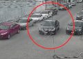 Surveillance Image of a City Street; a Dark Suv in the Center Lane is Circled in Red. - Hola Mty
